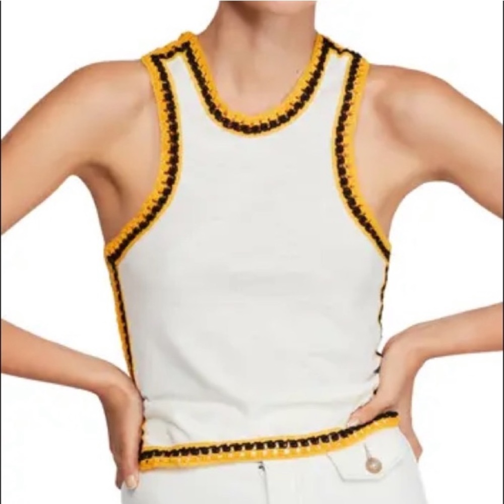 Free People Bora Bora Racerback Crochet Tank Top NWT Size Small